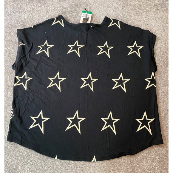 NWT Buffalo David Bitton Black Star Print French Terry Short Sleeve Top XL Soft - Picture 2 of 10
